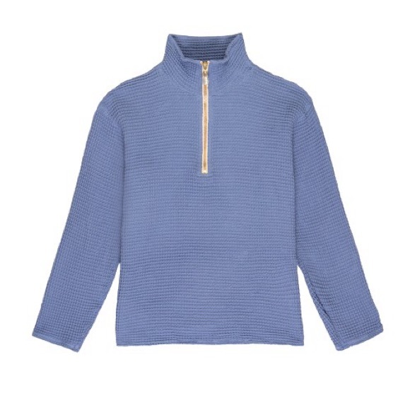 NWOT DONNI. Waffle half zip XS - Picture 6 of 9